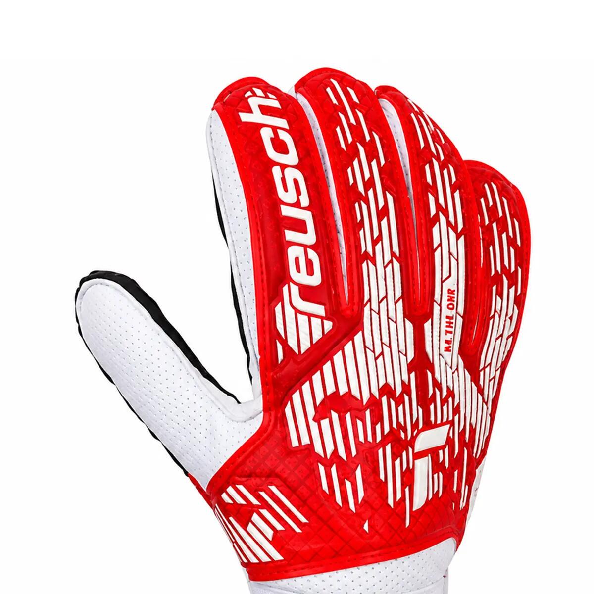 Guanti Da Portiere Adulto Unisex Reusch Attrakt Solid Bianco Rosso 3/3
