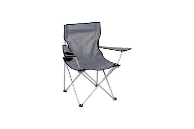 Vouwstoel camping aluminium grijs - camp guru basic
