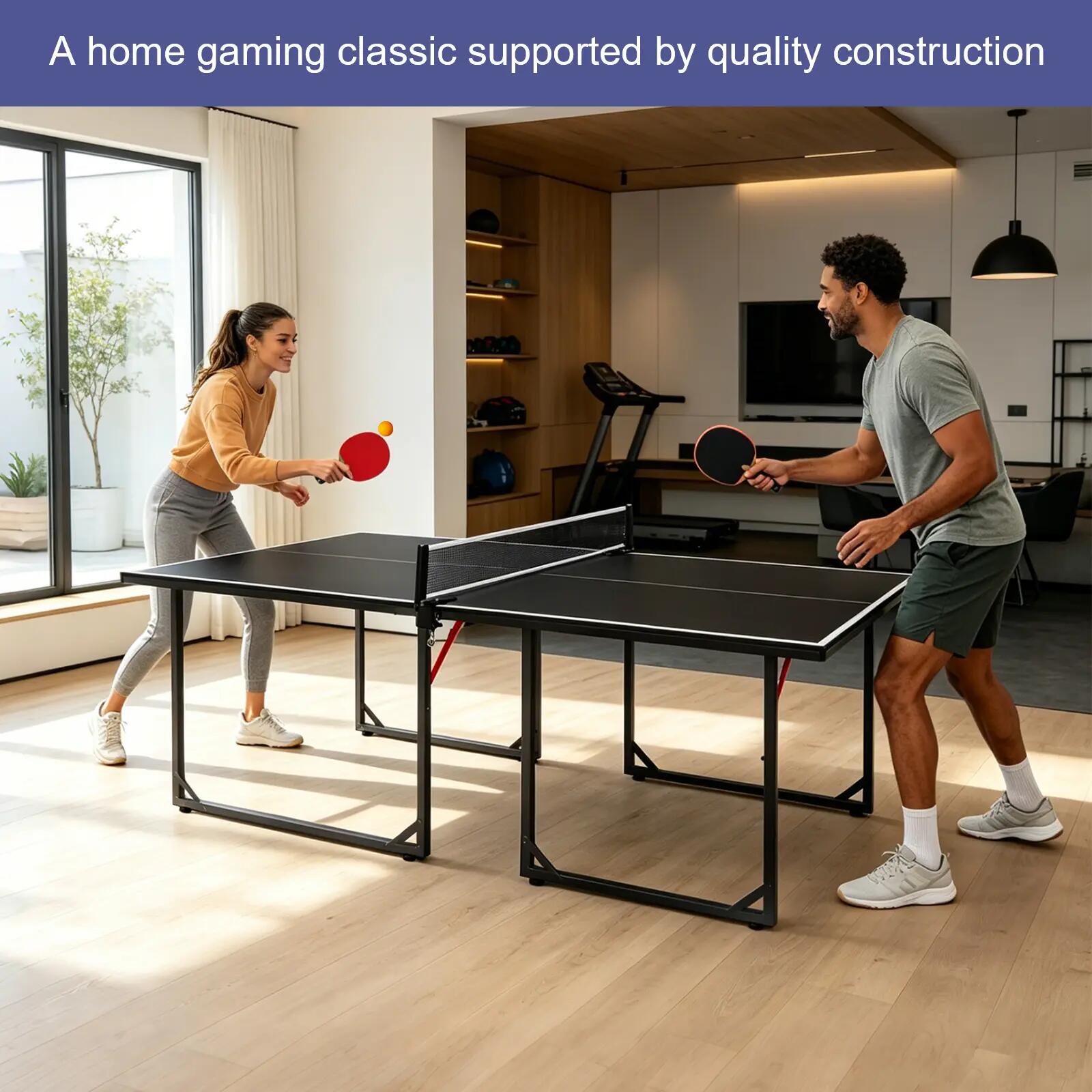 Table de ping-pong de taille moyenne (182 cm / 6 pieds), pliable et portable, id 7/9