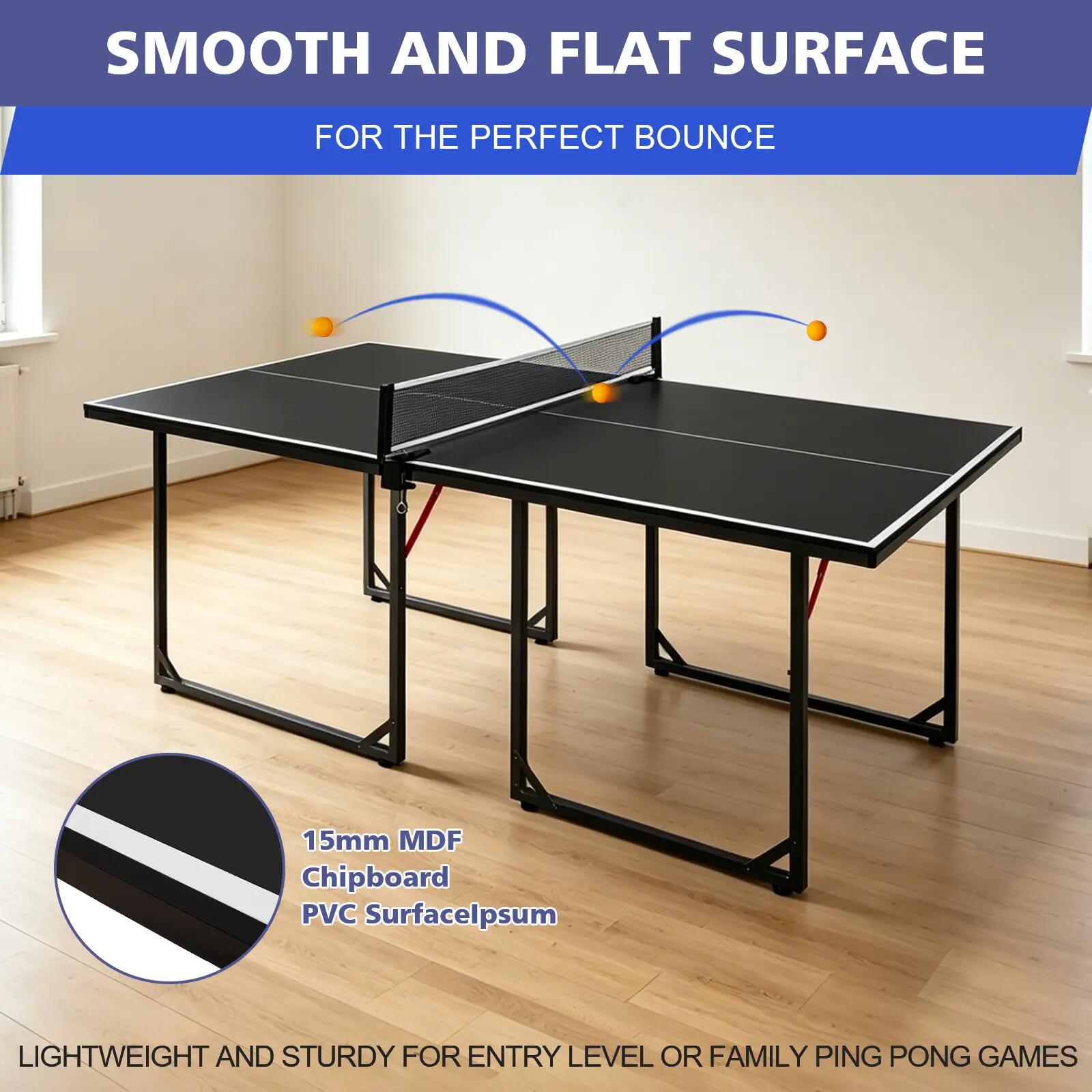 Table de ping-pong de taille moyenne (182 cm / 6 pieds), pliable et portable, id 4/9