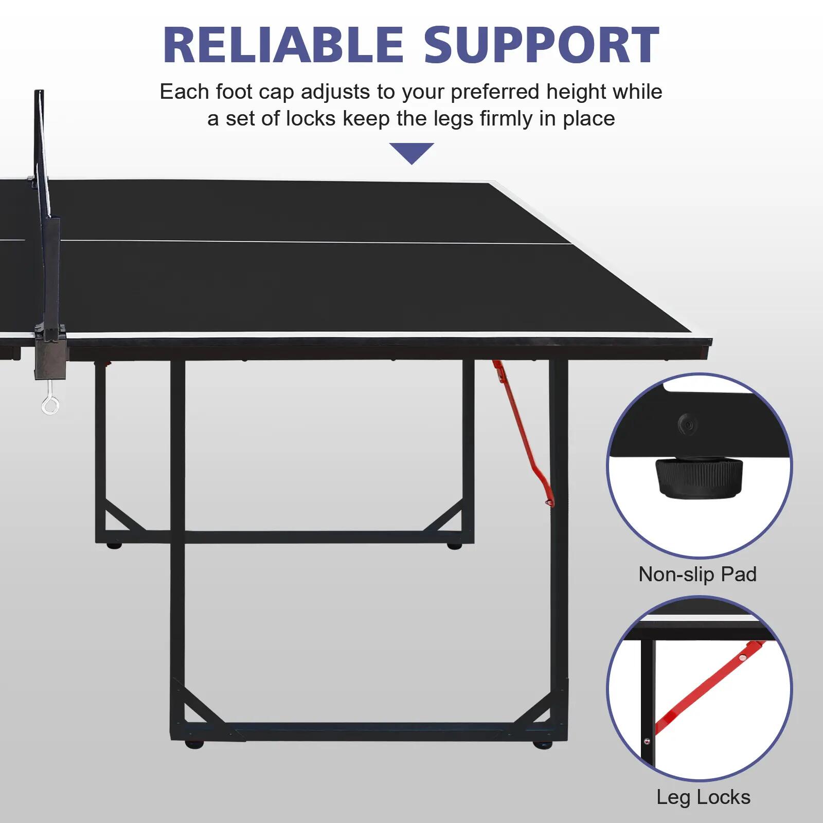 Table de ping-pong de taille moyenne (182 cm / 6 pieds), pliable et portable, id 3/9