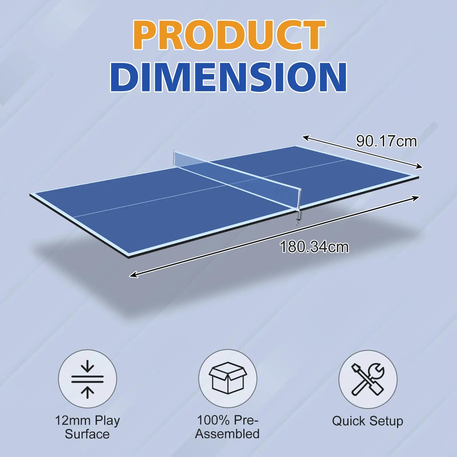 Plateau de ping-pong pliable 180,34 x 90,17 x 1,2 cm - pour familles, adultes et 9/10