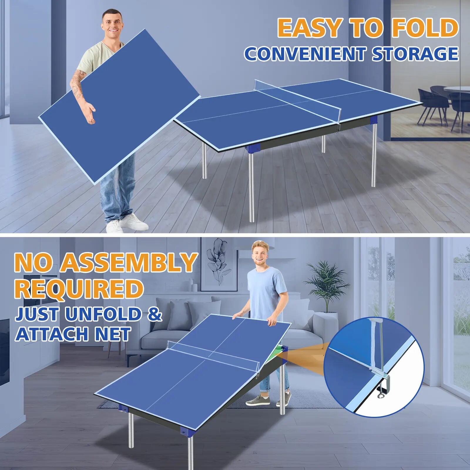 Plateau de ping-pong pliable 180,34 x 90,17 x 1,2 cm - pour familles, adultes et 2/10