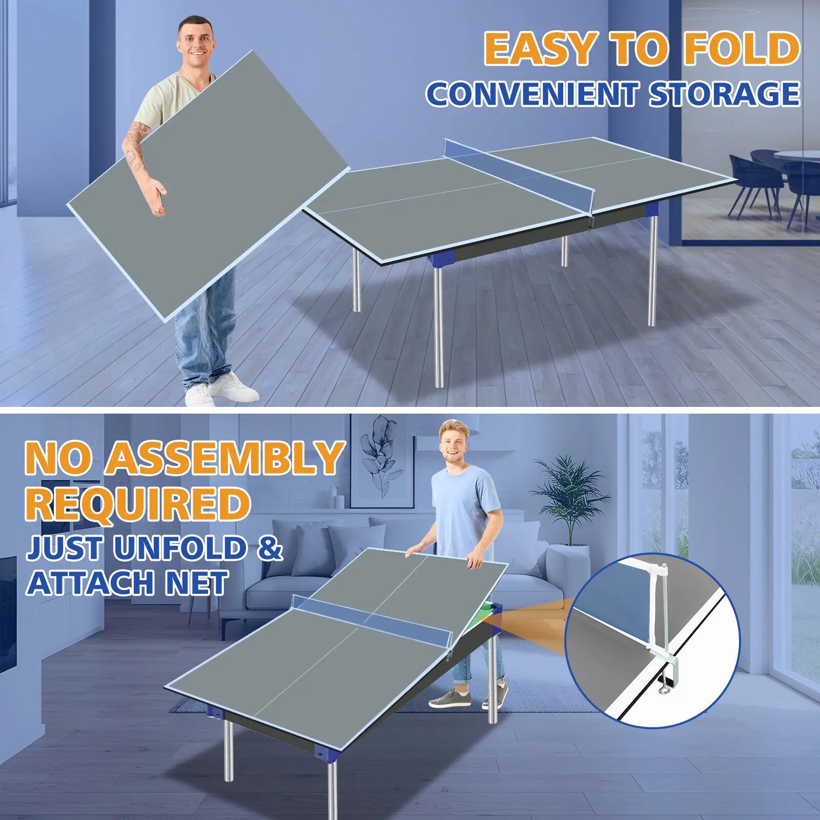 Plateau de table de ping-pong pliable 180,34 x 90,17 x 1,2 cm - pour familles, a 7/10
