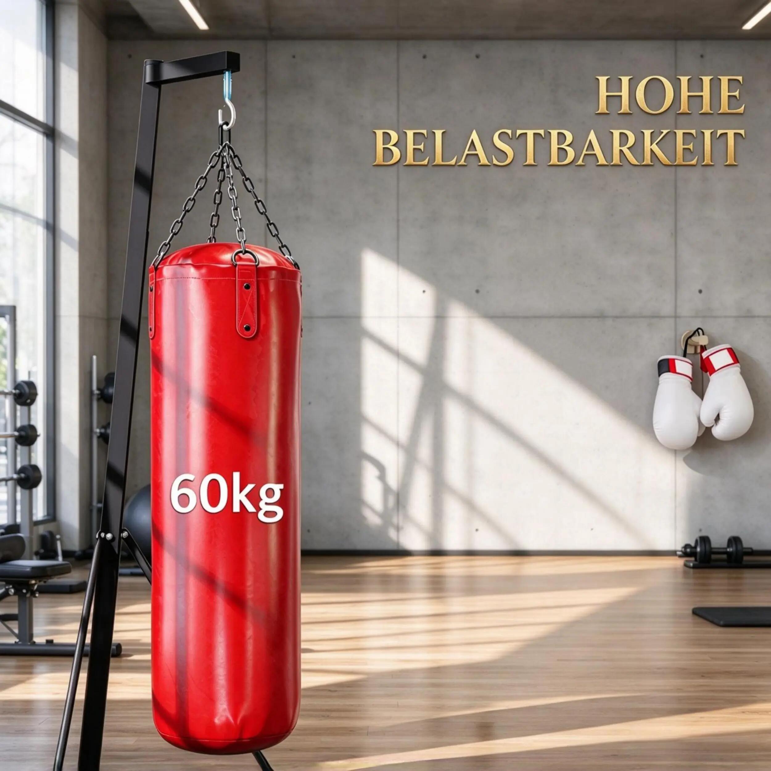 Support de sac de frappe autoportant, pliable et réglable en hauteur avec base l 4/8