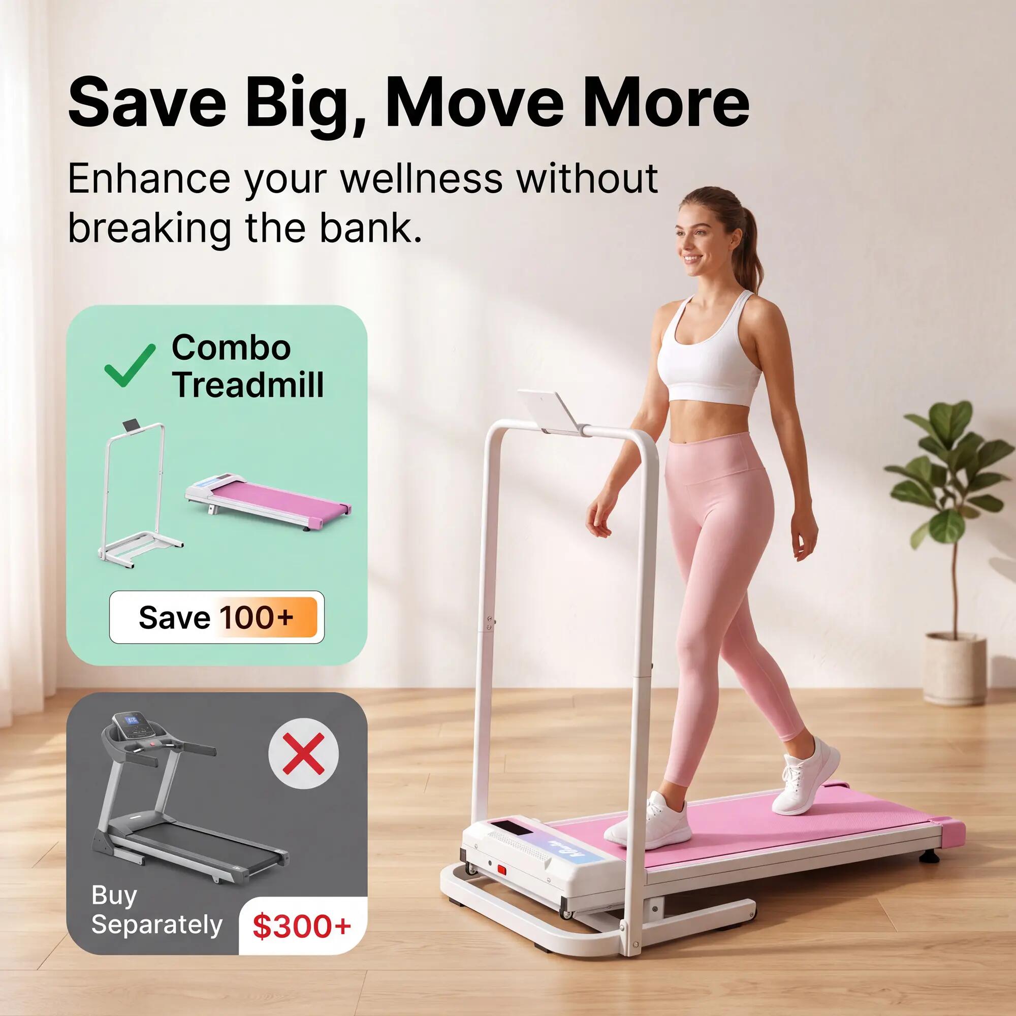 Barre de maintien pour tapis de marche uniquement, compatible avec les tapis de 4/10
