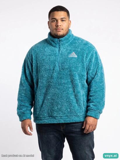 Second Life - Vintage adidas Teal Fleece Pullover Men XL