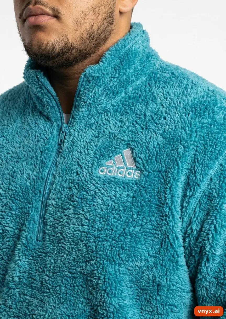 Second Life - Vintage adidas Teal Fleece Pullover Men XL 4/5