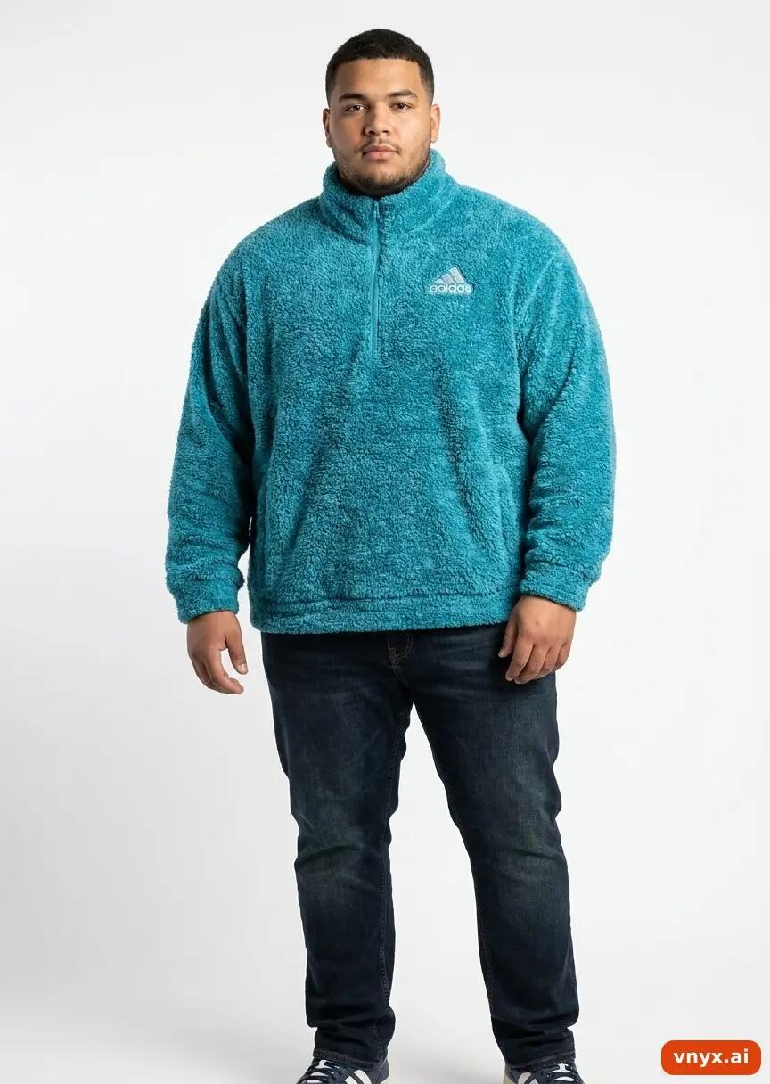 Second Life - Vintage adidas Teal Fleece Pullover Men XL 2/5