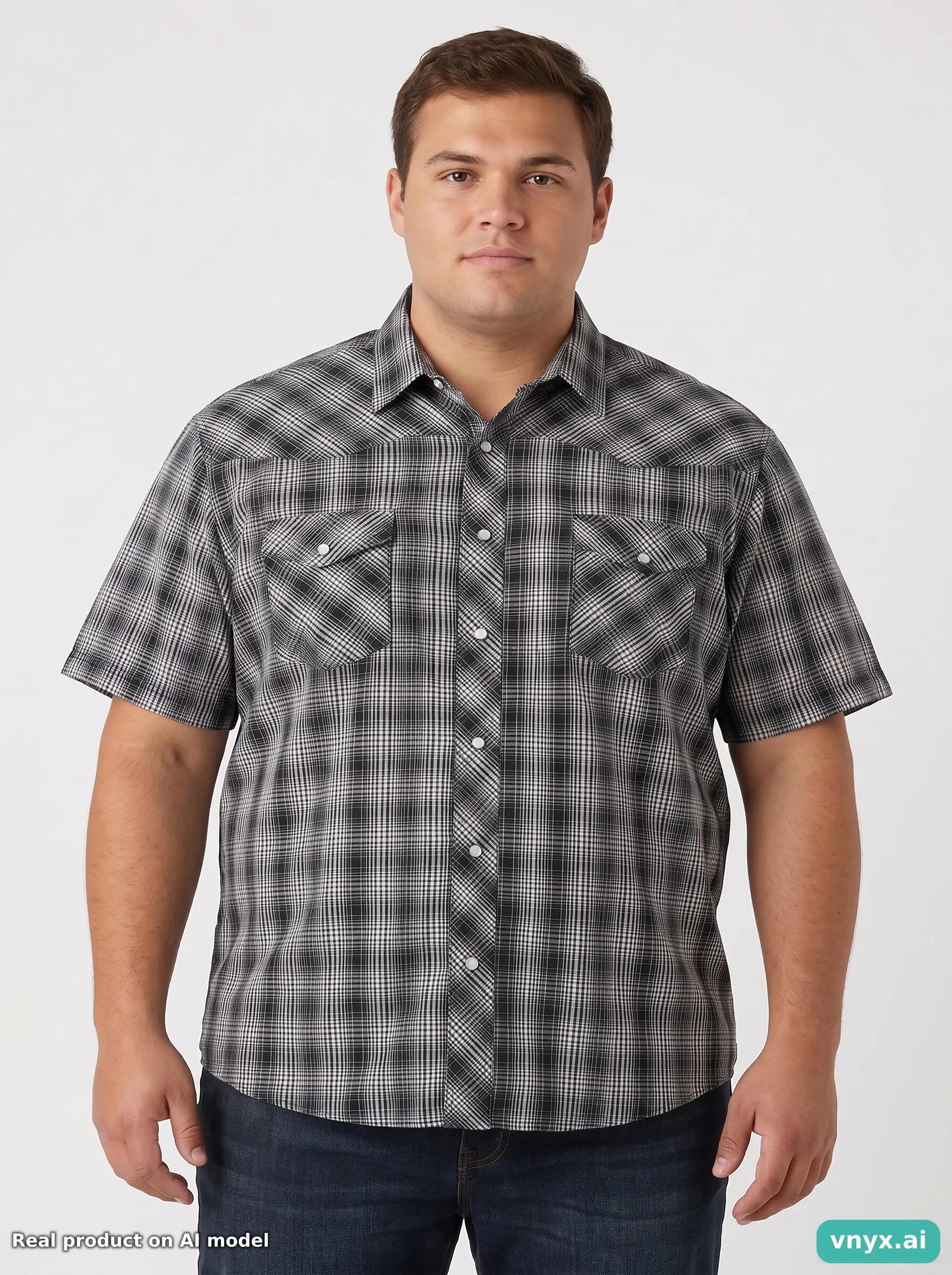 Second Life - Vintage Wrangler Black Casual Shirts Men XXL 1/5