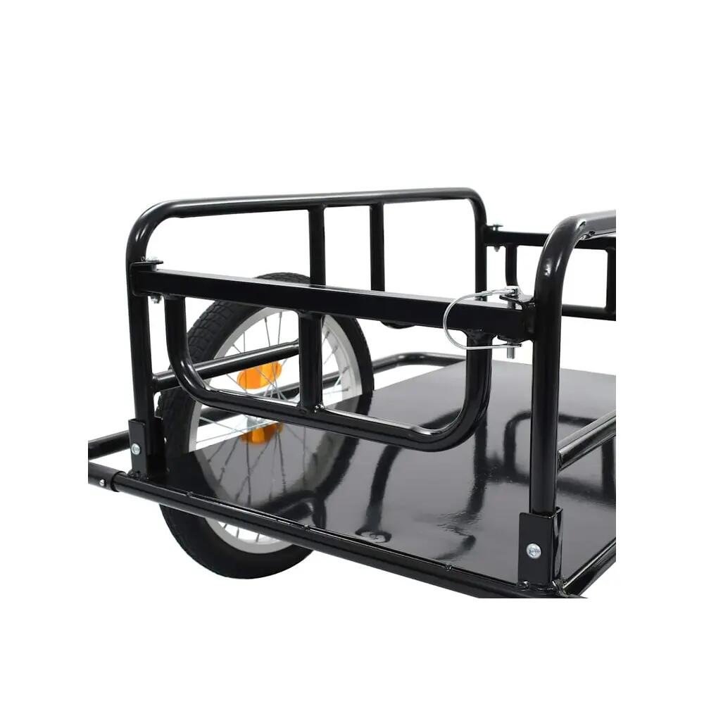 Remorque vélo VidaXL 130x73x48,5 cm acier noir 9/10
