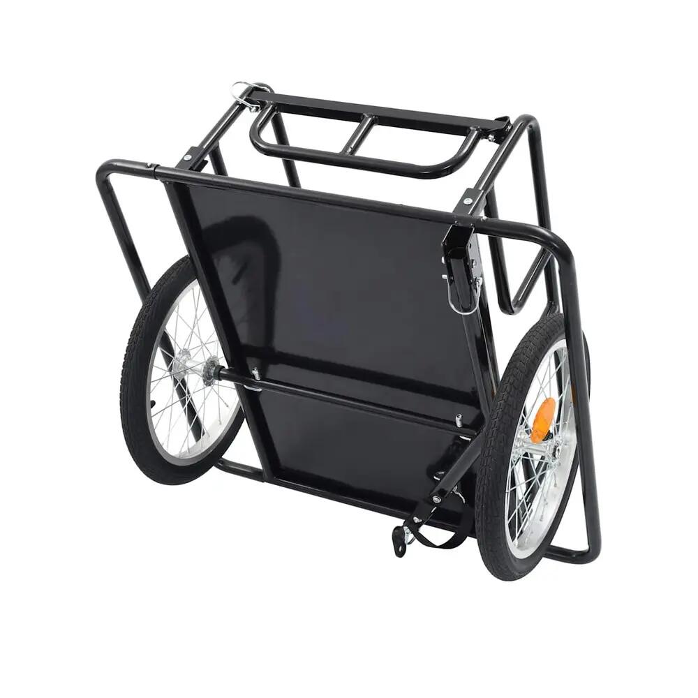 Remorque vélo VidaXL 130x73x48,5 cm acier noir 8/10