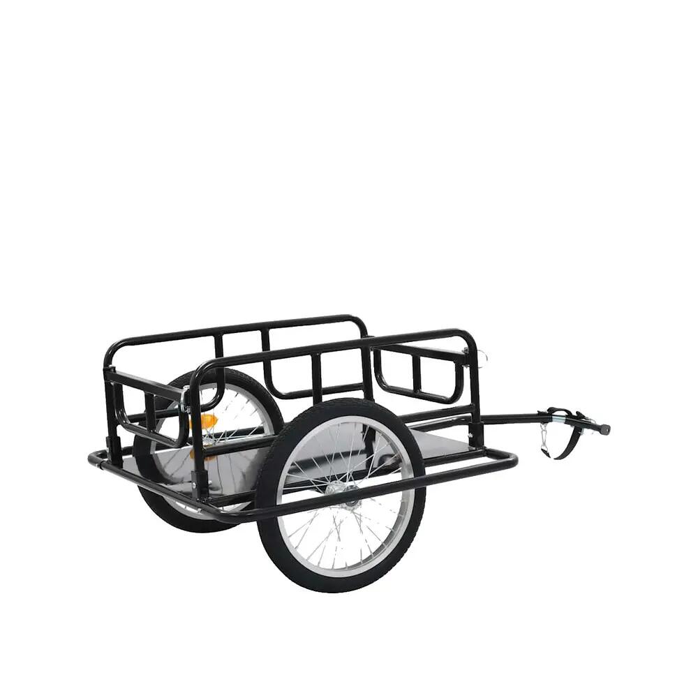 Remorque vélo VidaXL 130x73x48,5 cm acier noir 6/10