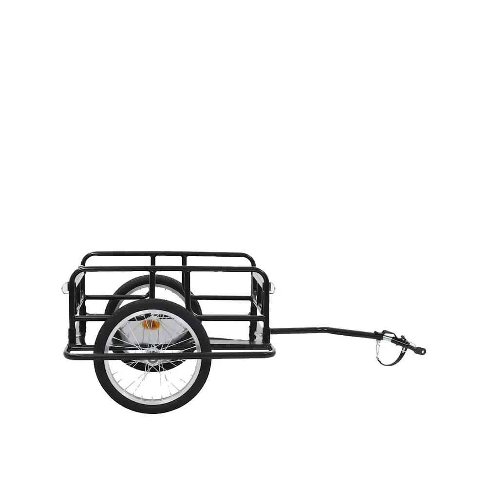 Remorque vélo VidaXL 130x73x48,5 cm acier noir 5/10