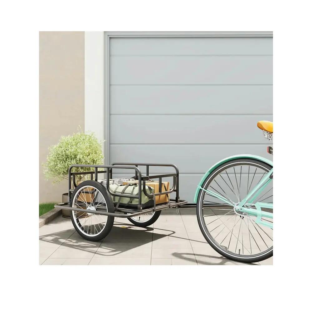 Remorque vélo VidaXL 130x73x48,5 cm acier noir 3/10