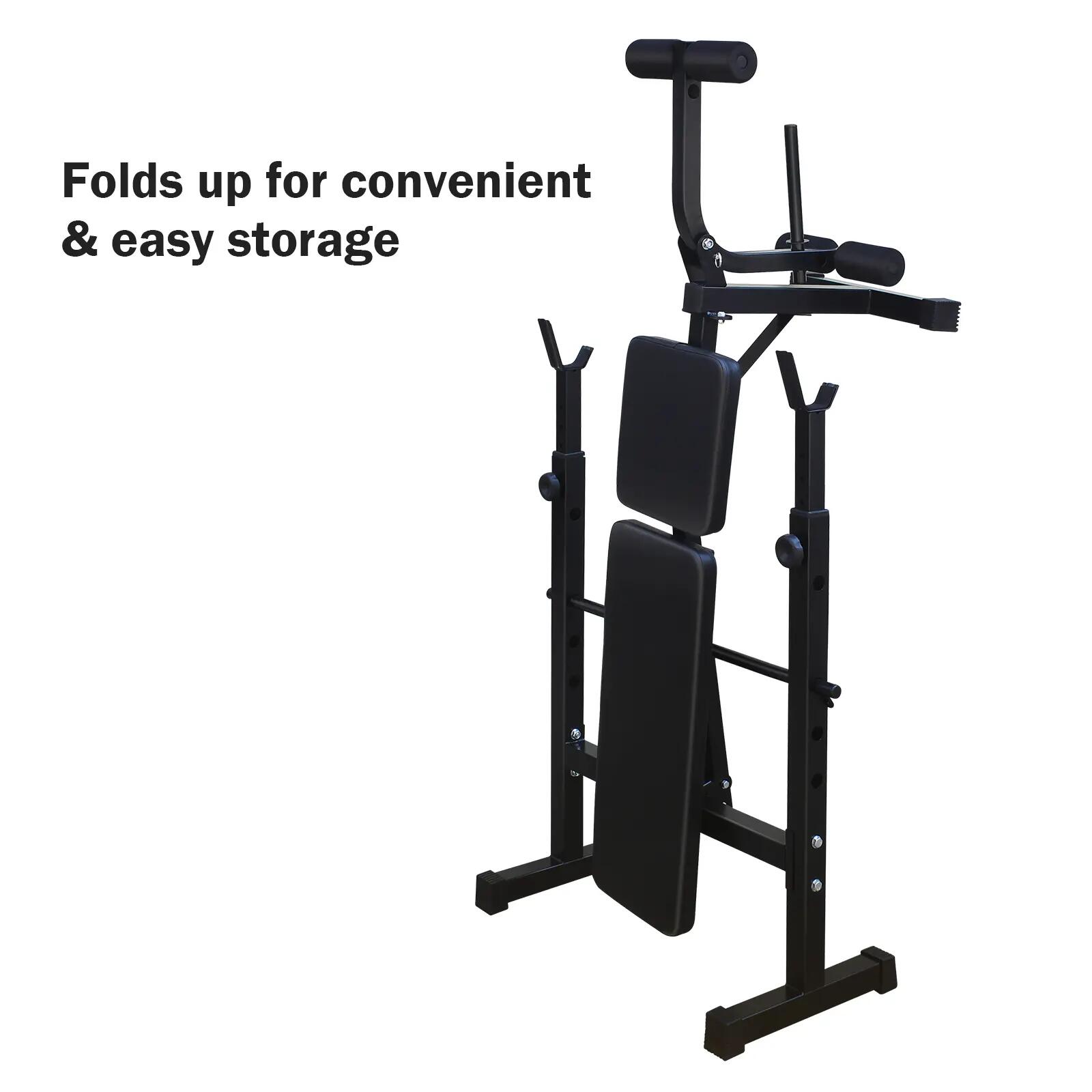 Banc de musculation olympique, banc de développé couché avec support à squats et 4/7