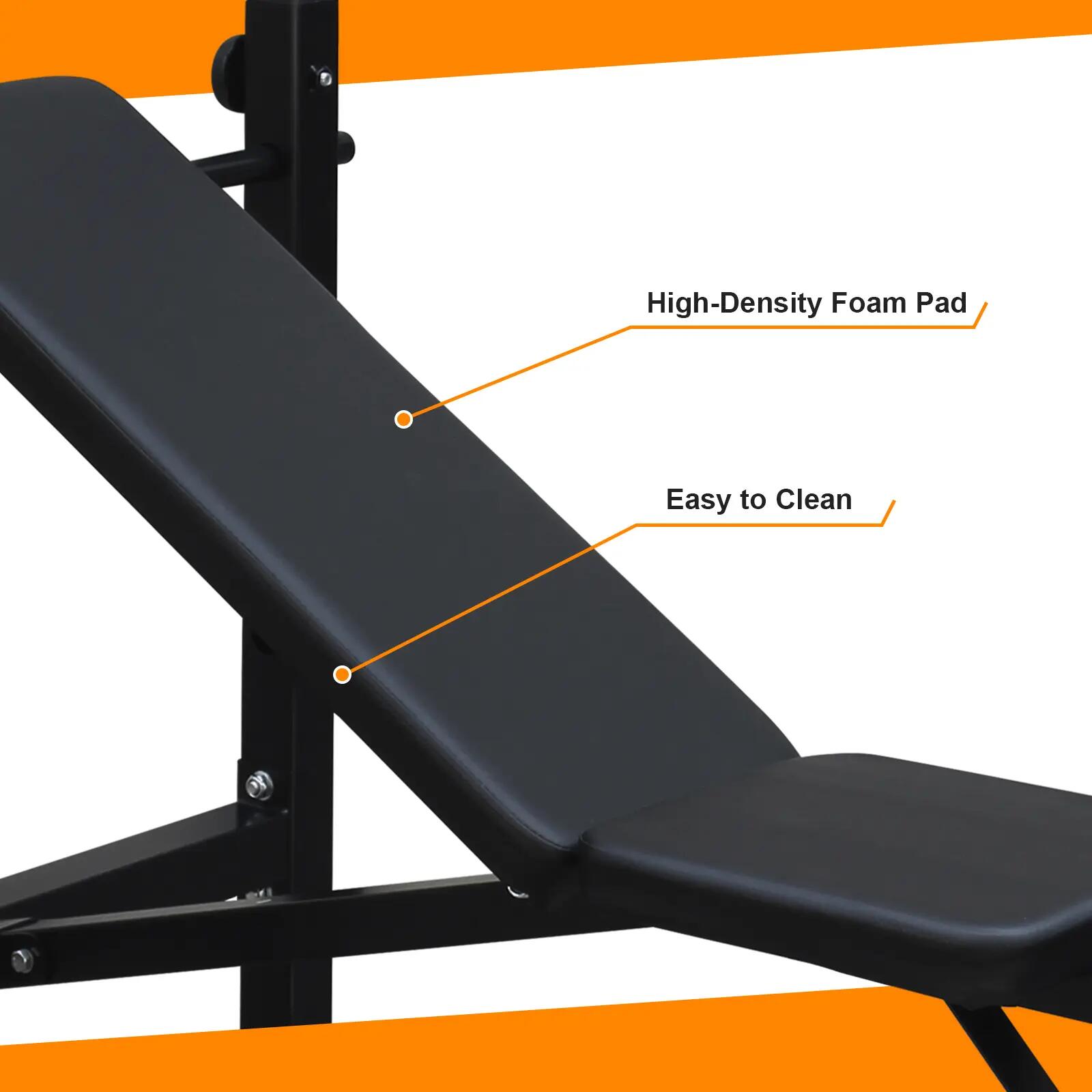 Banc de musculation olympique, banc de développé couché avec support à squats et 3/7