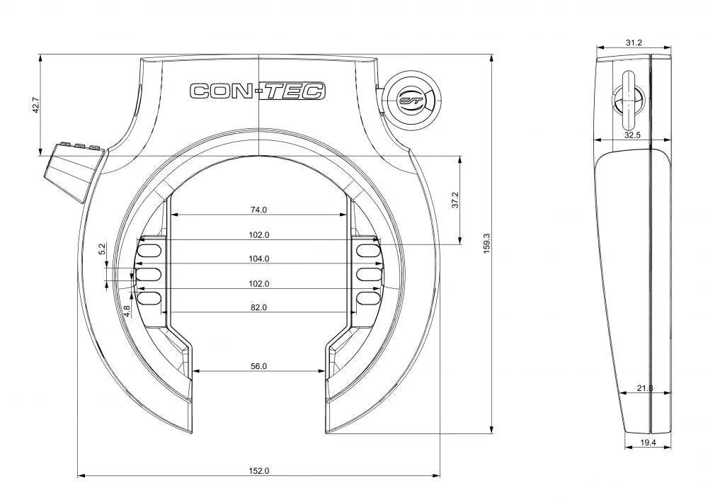 Verrou de bicicleta Contec PowerLoc L CT1L NR Prata 3/5