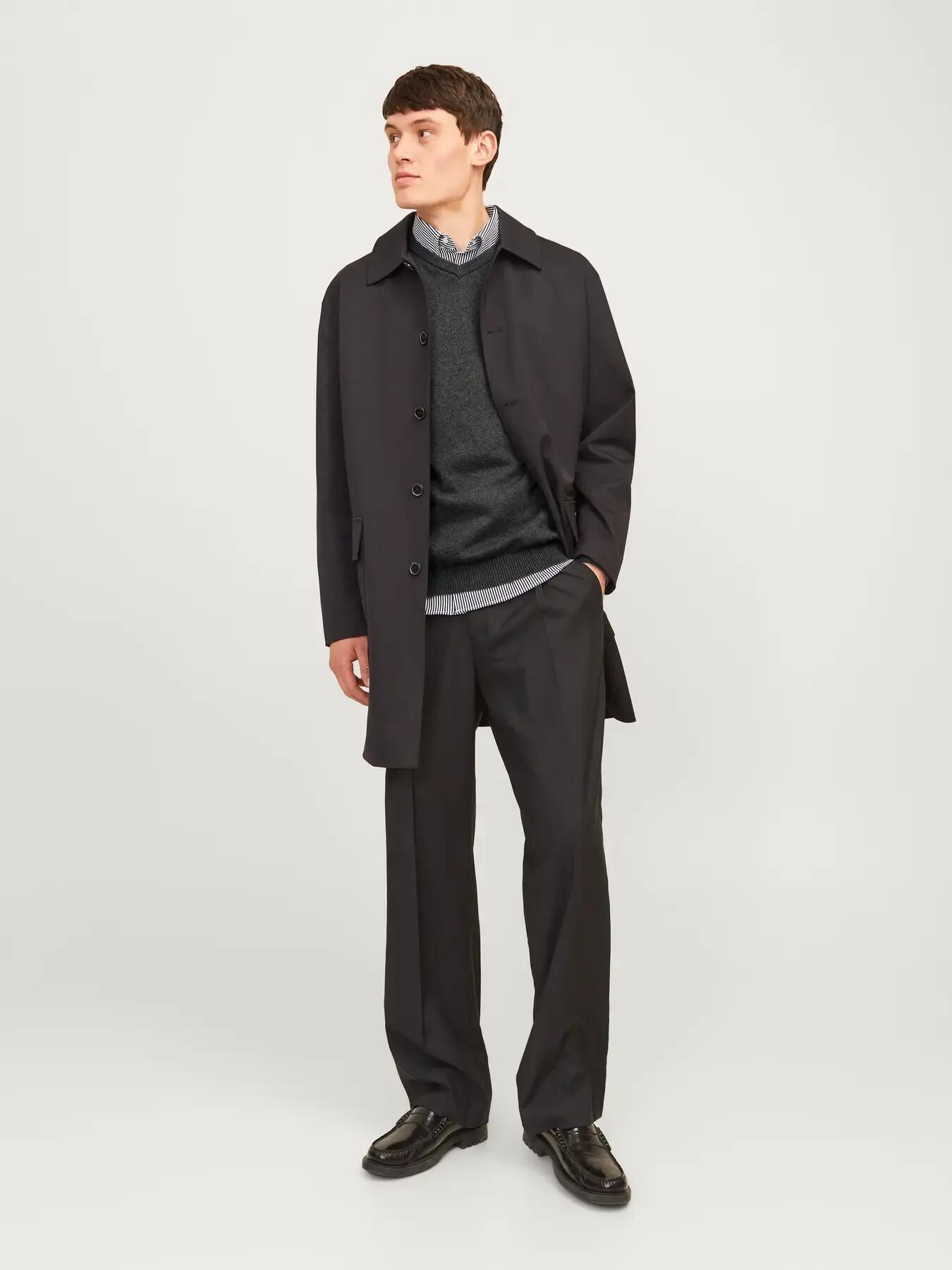 Hombre Jersey Regular Fit Basic Gris oscuro 5/8