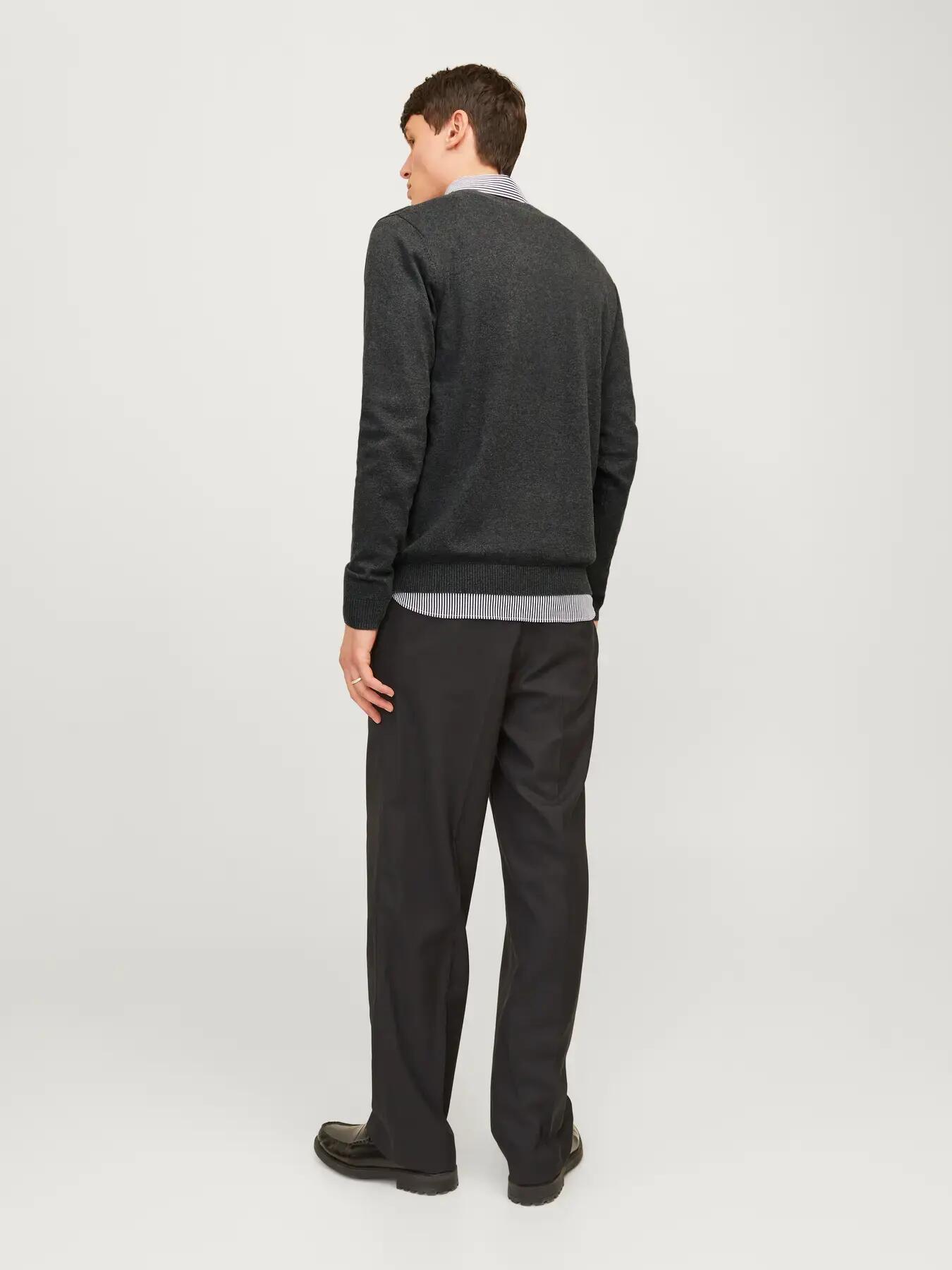 Hombre Jersey Regular Fit Basic Gris oscuro 4/8