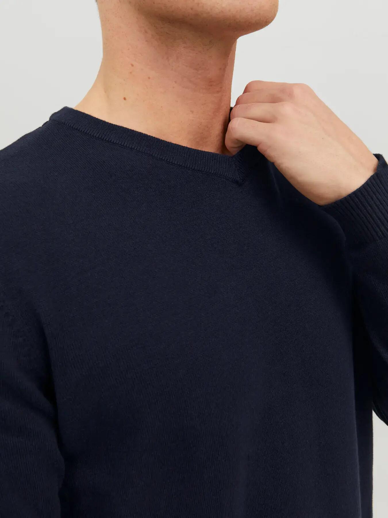 Homem Camisola de malha Regular Fit Basic Azul-marinho 7/8