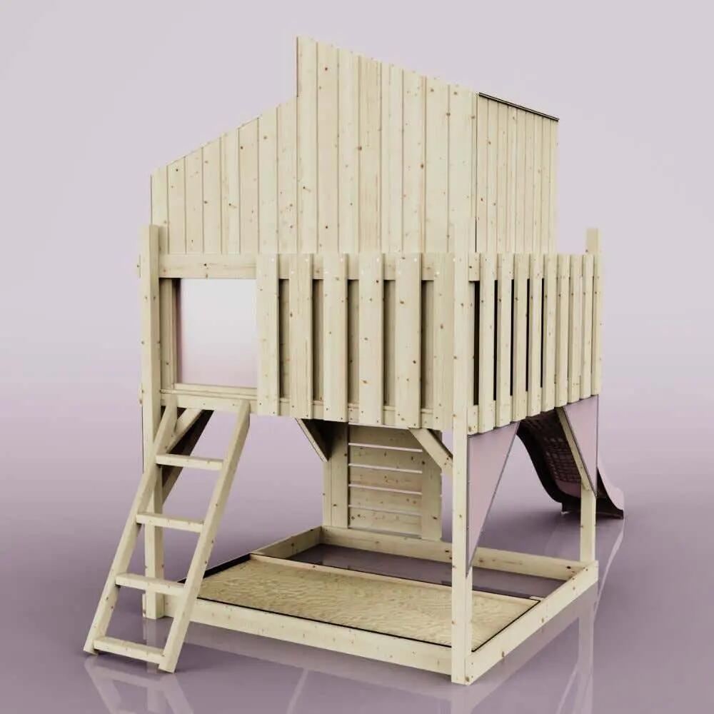 Stelzenhaus Komet in Altrosa - 414 × 190 × 291 cm 4/6