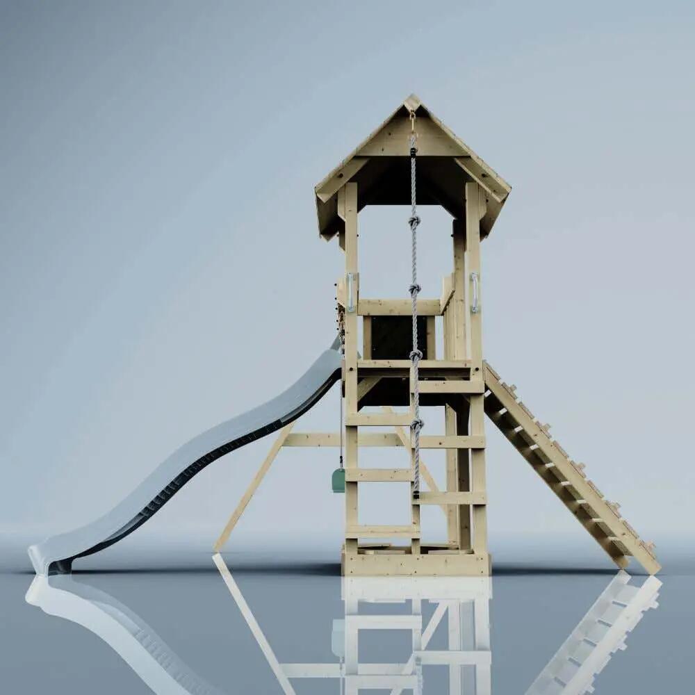 Spielturm Uppsala mit Kinderschaukel in Eisblau - 357 × 361 × 273 cm 4/6