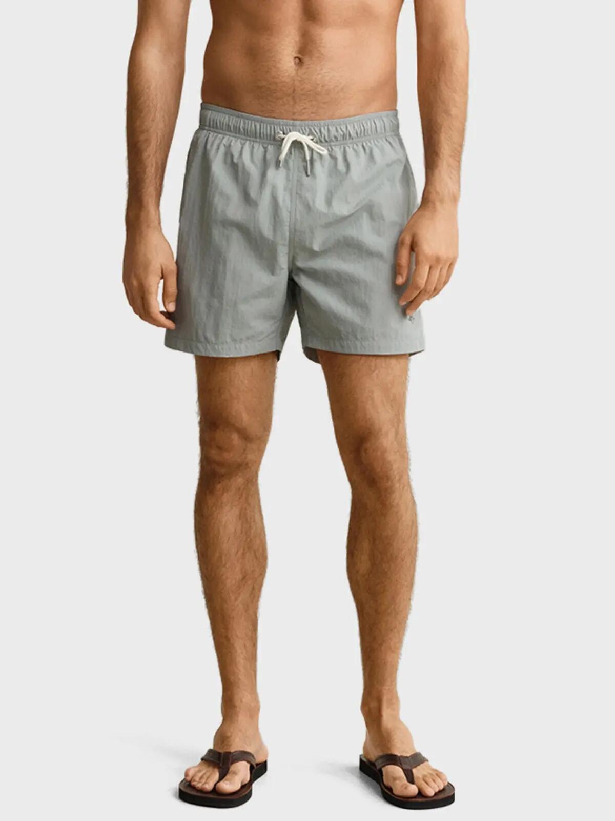 Heren Zwemshort Basic Logo Grijs 4/4