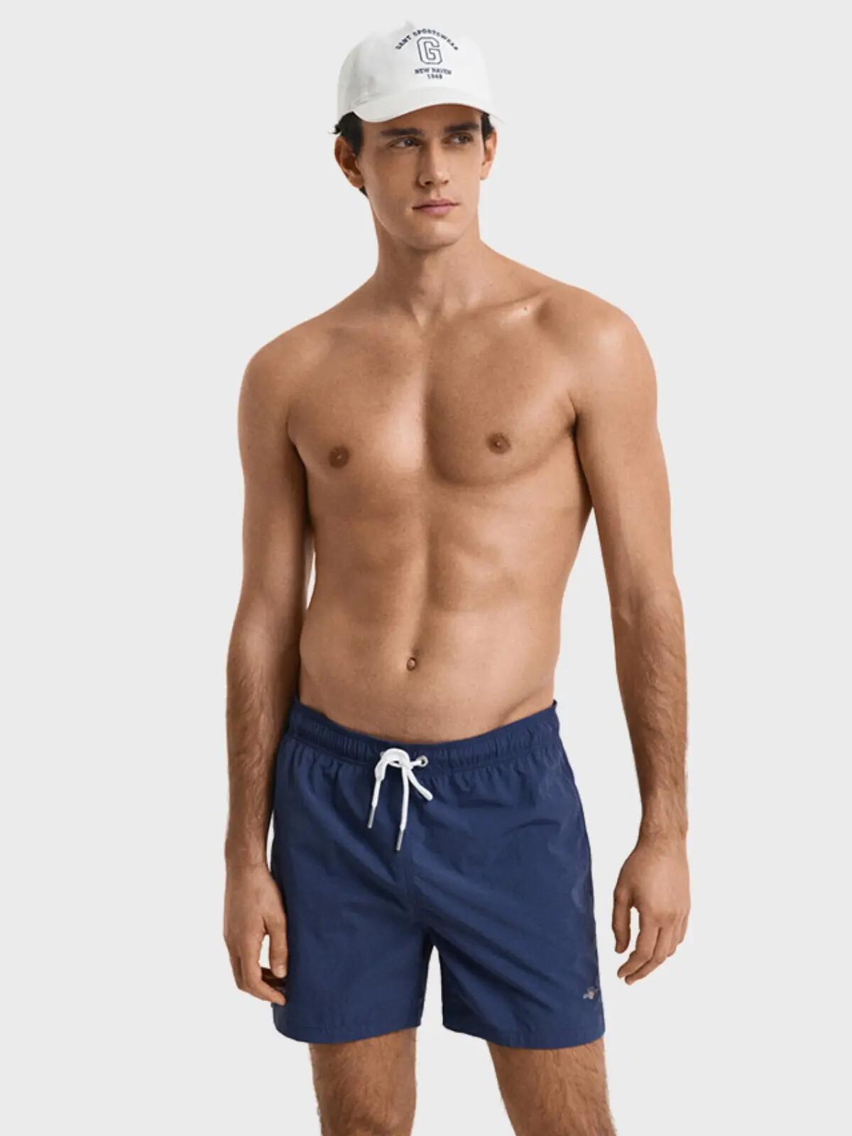 Heren Zwemshort Basic Mini Logo Blauw II 2/3