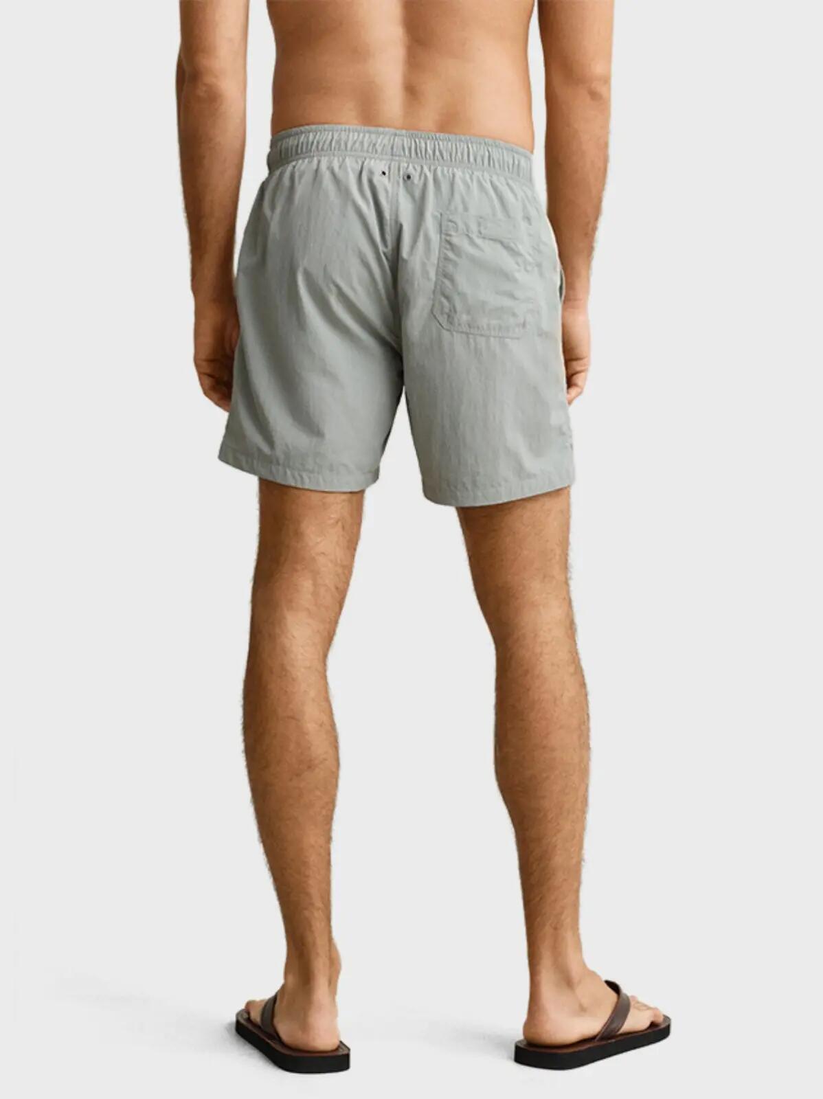 Heren Zwemshort Basic Logo Grijs 3/4