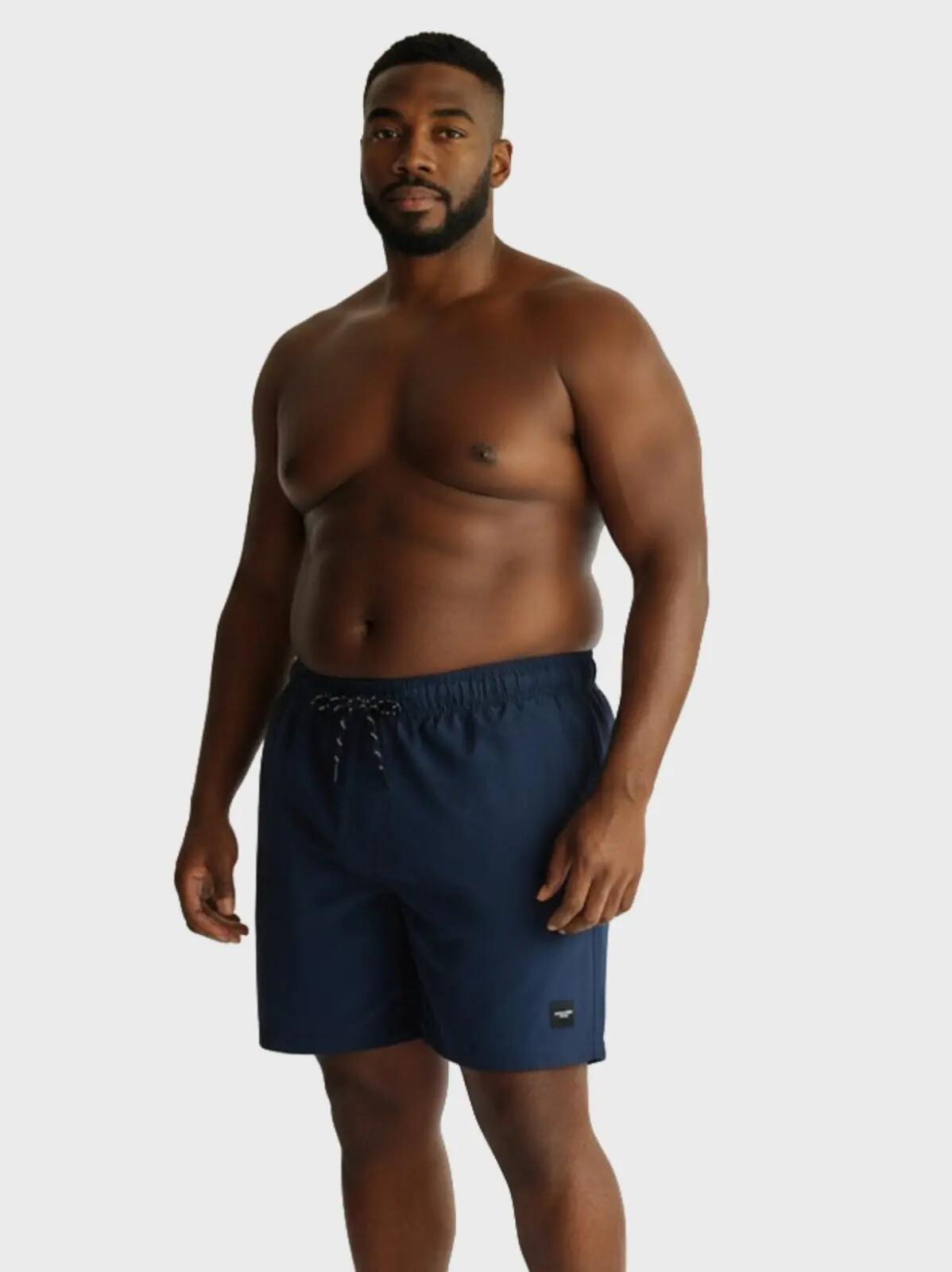 Short de bain homme grande taille Maui Solid Bleu 2/5