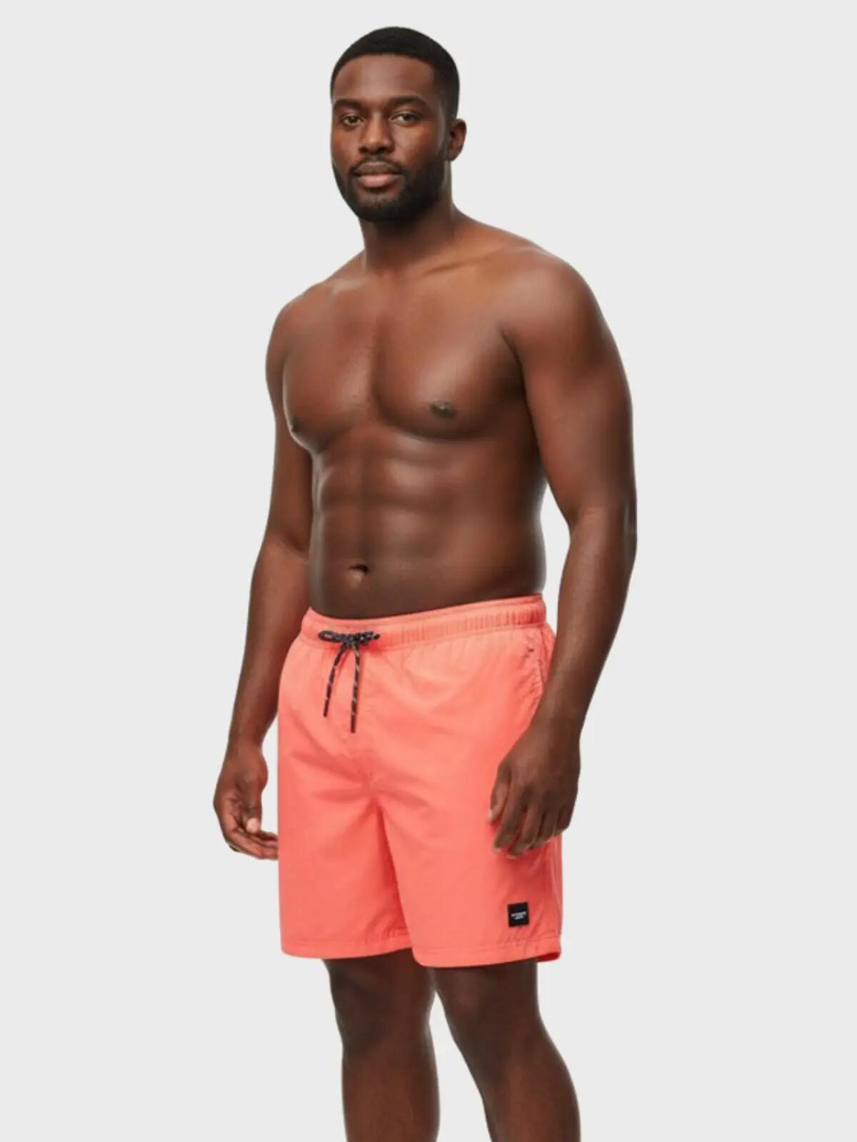 Short de bain homme grande taille Maui Solid Corail Orange 2/5