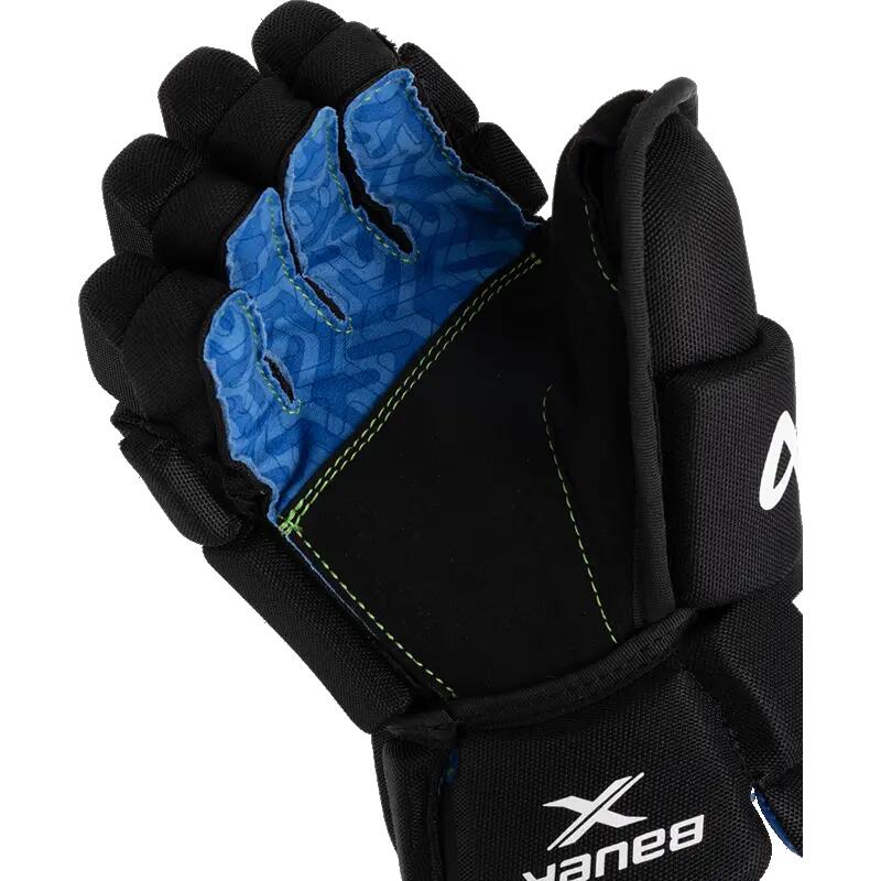 BAUER X Junior zwarte hockeyhandschoenen voor kinderen 11.0 4/5