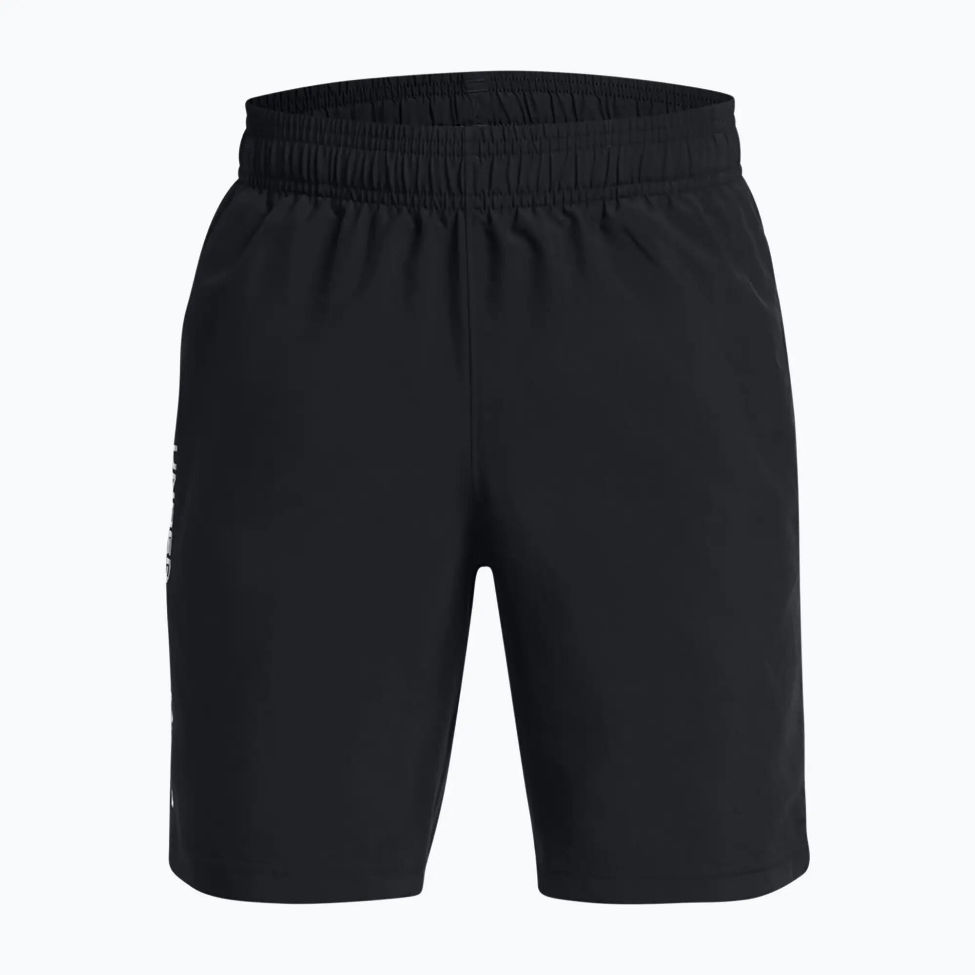 Shorts d'entraînement enfant Under Armour Woven Wordmark 1/4
