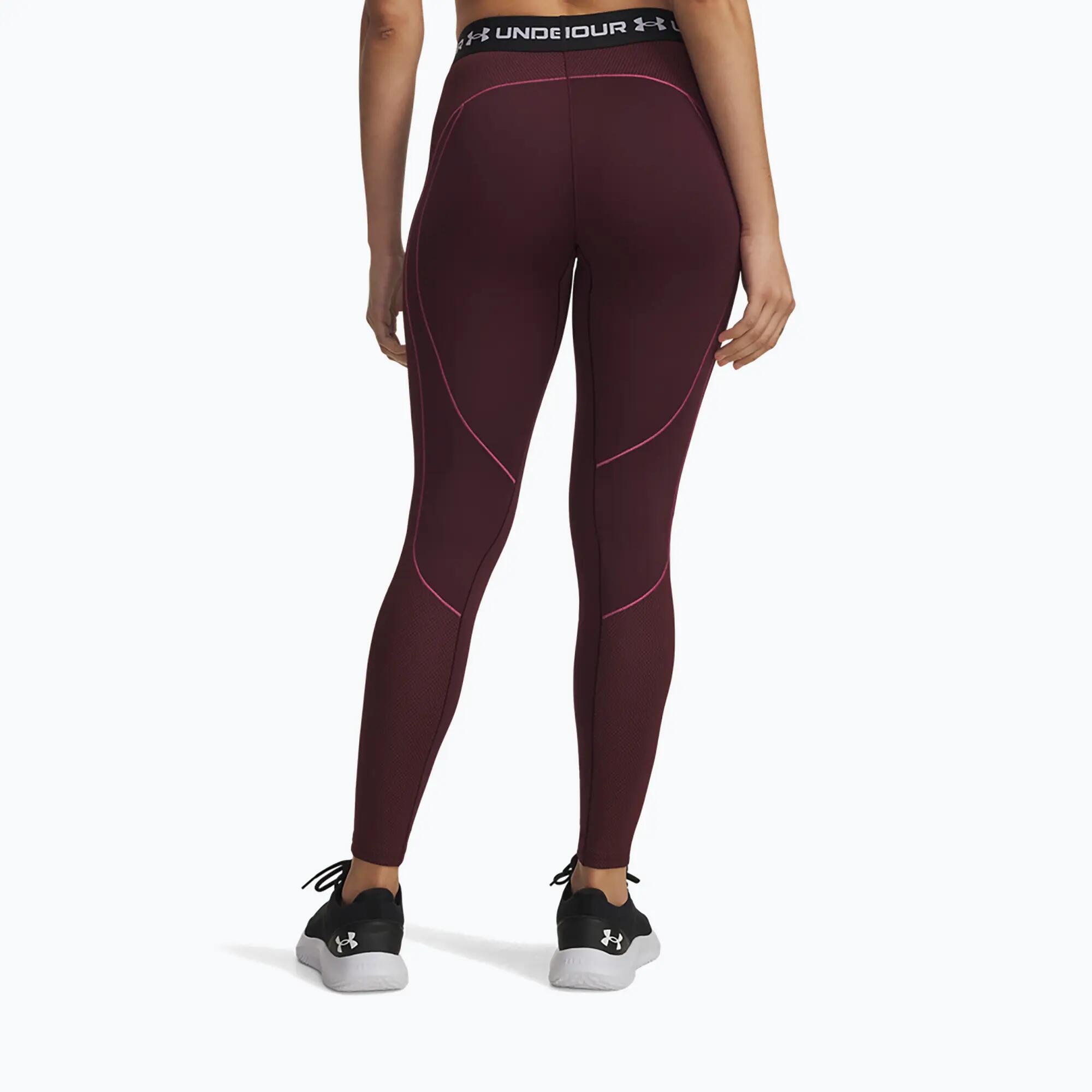 Legginsy treningowe damskie Under Armour CGear Textu fuchsia dusk 3/4