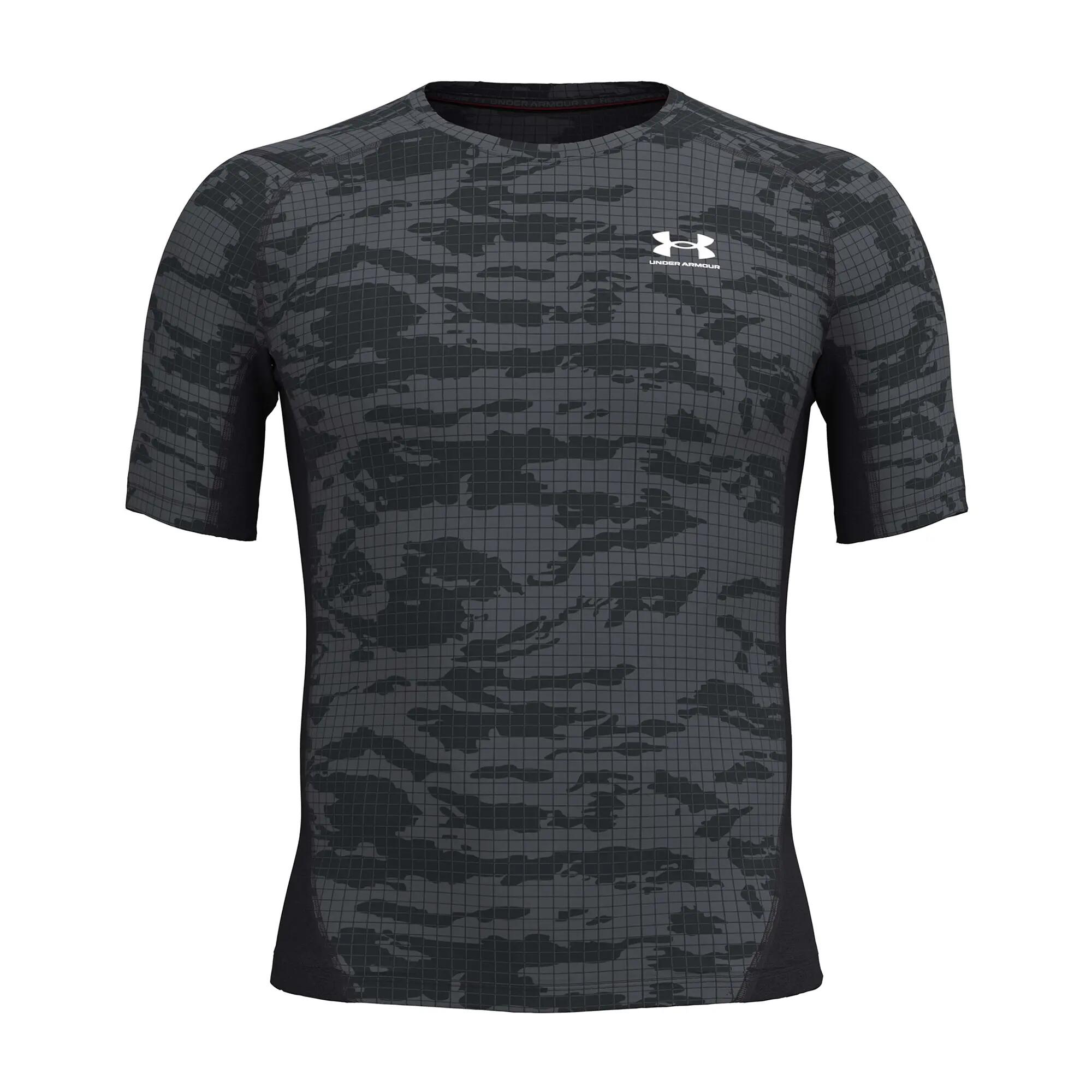 Koszulka treningowa męska Under Armour HG Printed black/castlerock/white 2/3