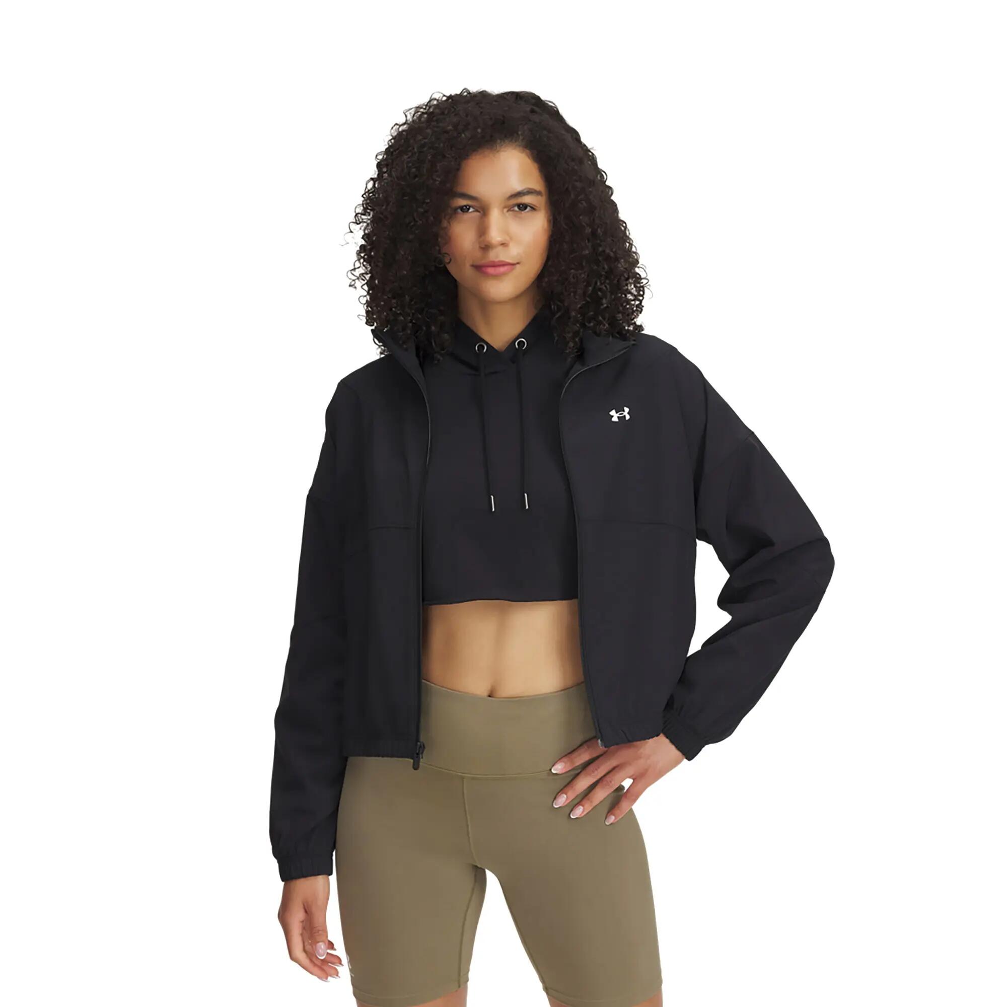 Womens/Ladies Rival Mock Neck Bomber Jacket (Black) 2/4