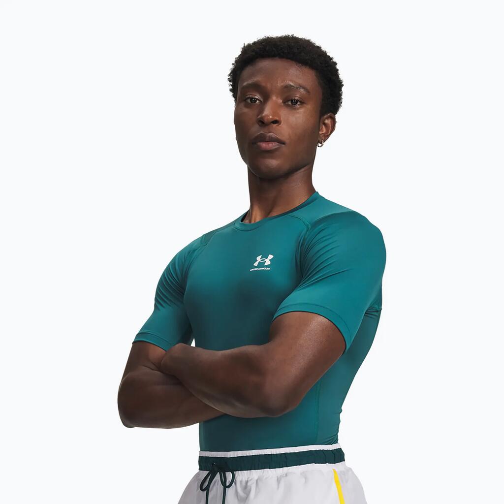Мъжко поло Under Armour UA HG Armour Comp SS-GRN