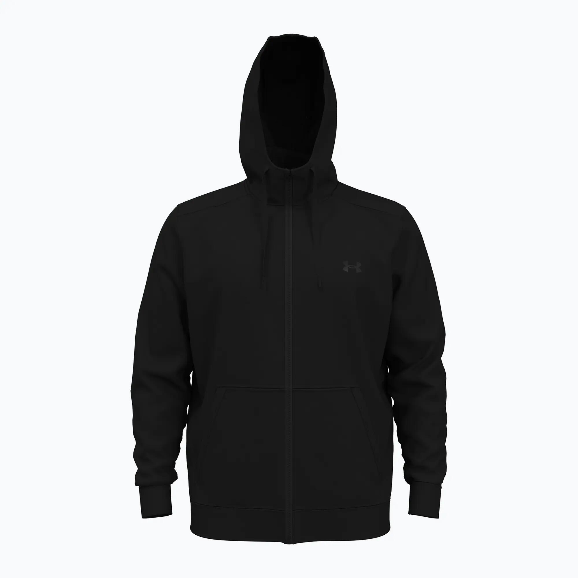 Le sweat à capuche zippé pour homme Under Armour Fleece FZ Hoodie noir/noir est 7/7