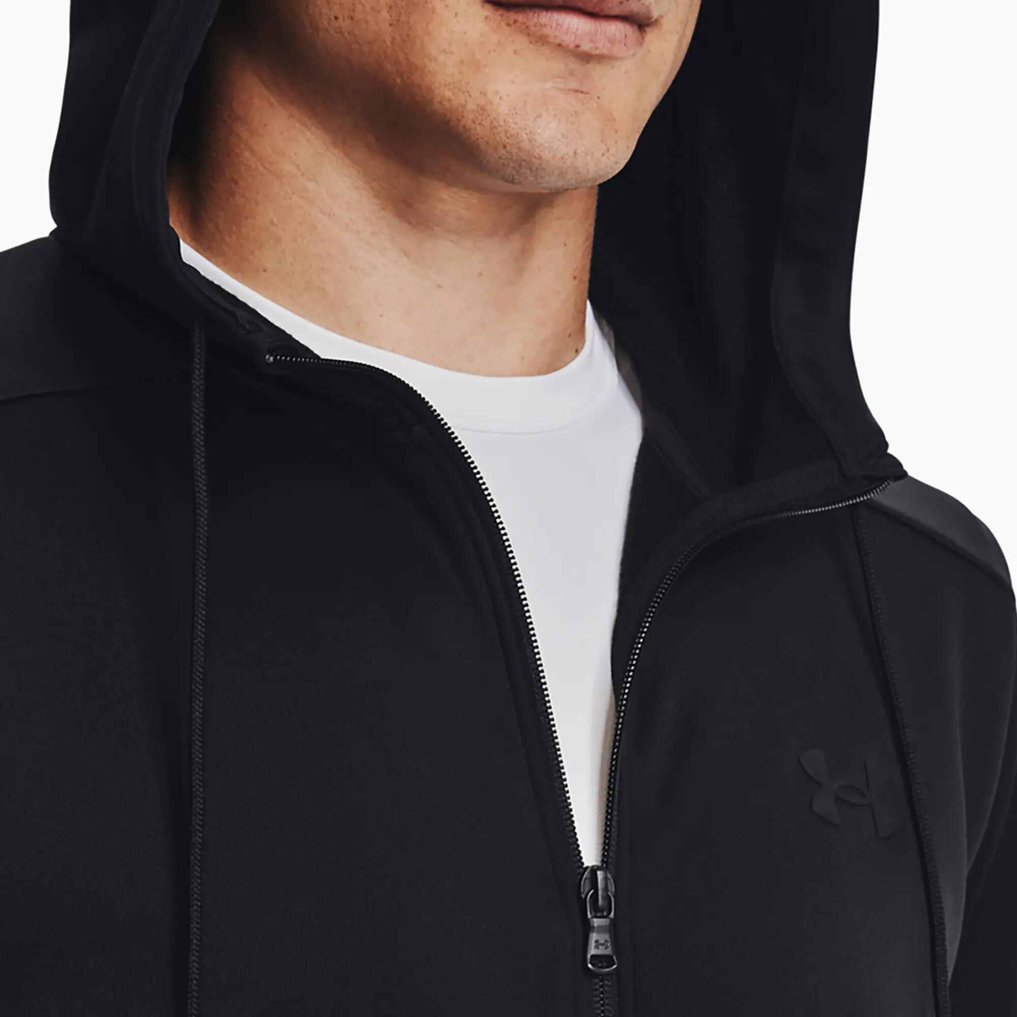 Le sweat à capuche zippé pour homme Under Armour Fleece FZ Hoodie noir/noir est 4/7