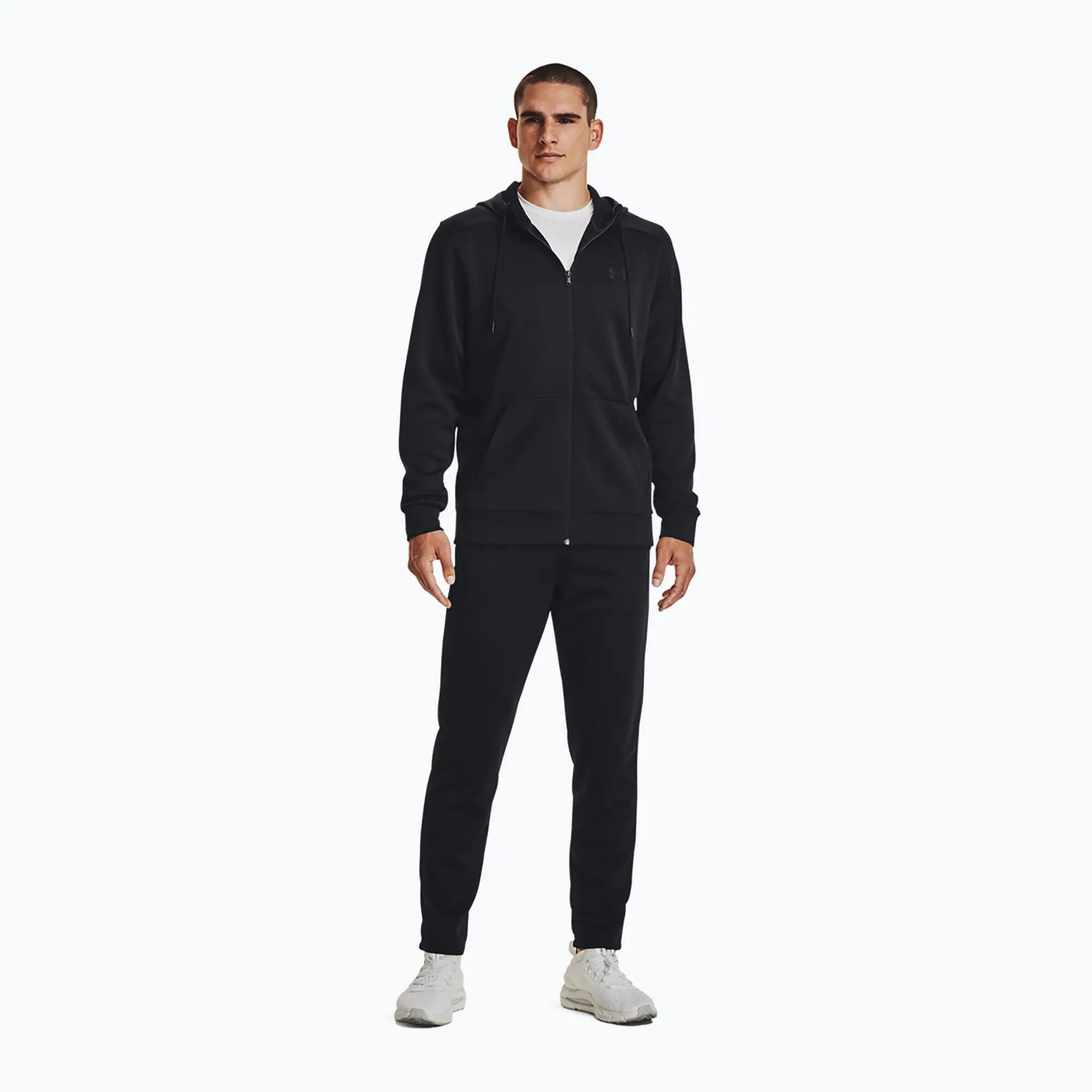 Le sweat à capuche zippé pour homme Under Armour Fleece FZ Hoodie noir/noir est 2/7
