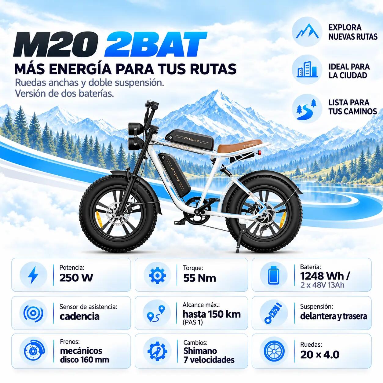 M20 2BAT Stadtrad Fatbike 1248 Wh 6/7