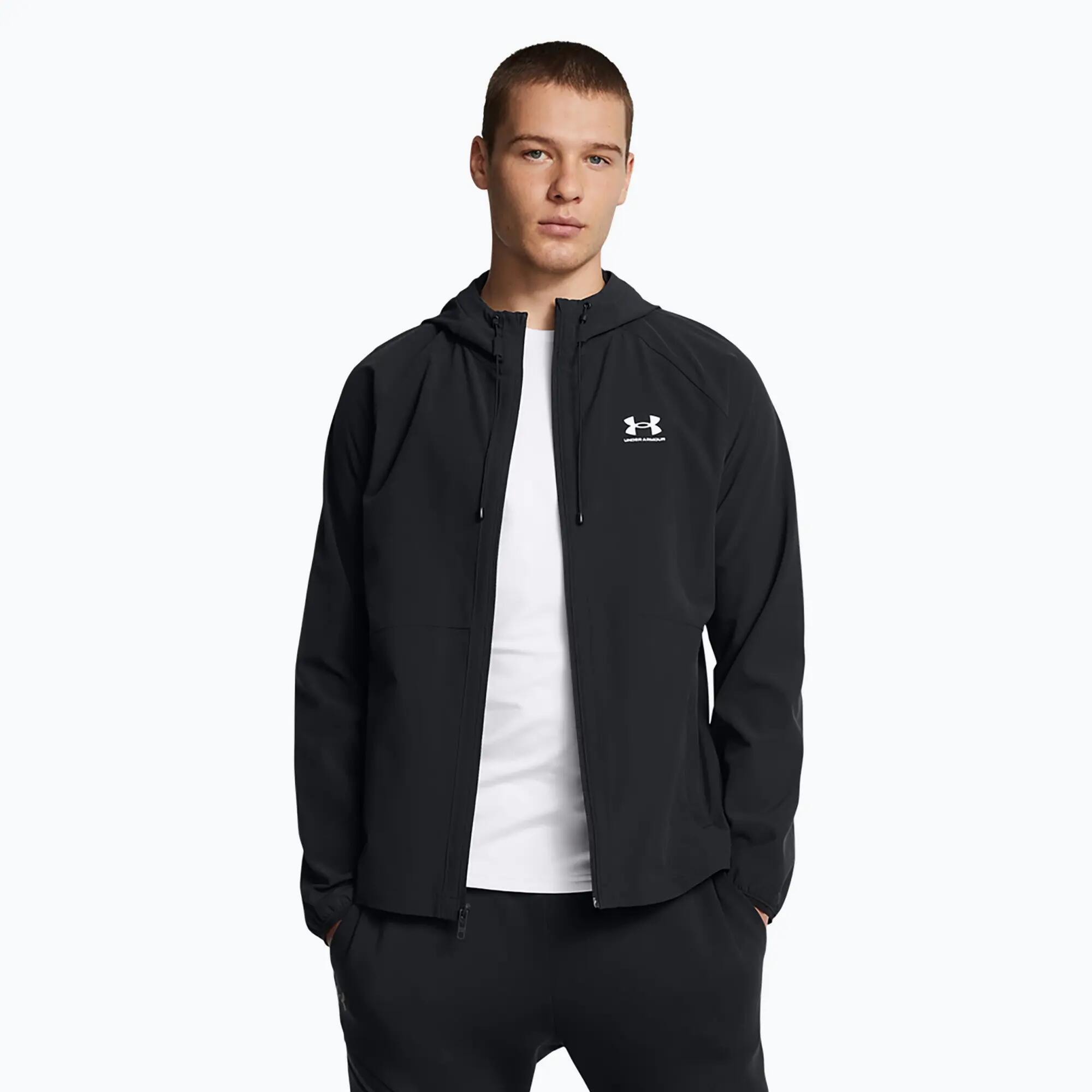 Férfi kabát Under Armour UA Stretch Wvn WindbreakerEU-BLK 1/5