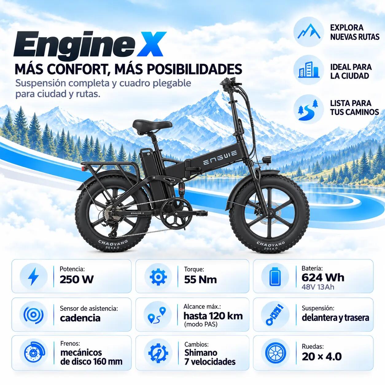 ENG X plegable fatbike 624 Wh 6/7