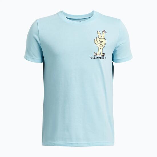 T-shirt d'entraînement enfant Under Armour Peace Love UA bleu