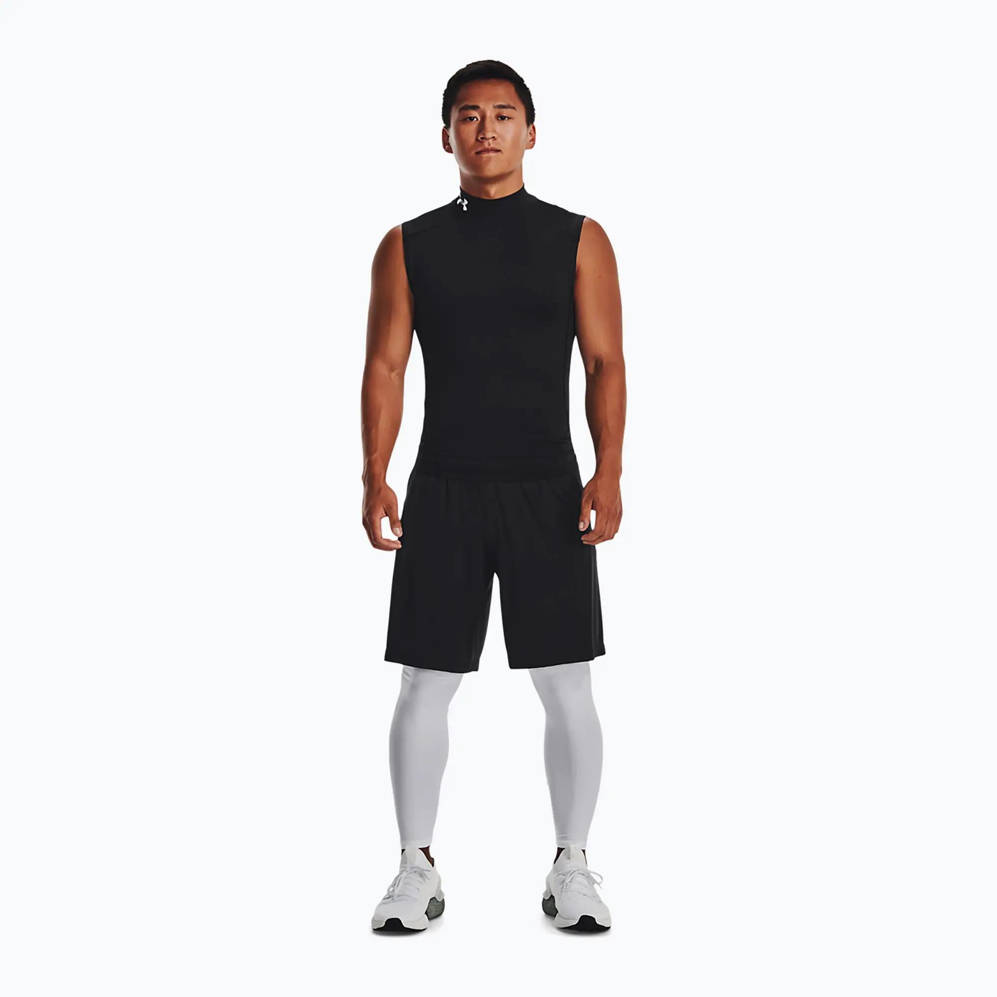 Herren Trainingsshirt Under Armour HG Armour Comp Mock schwarz/weiß 2/7