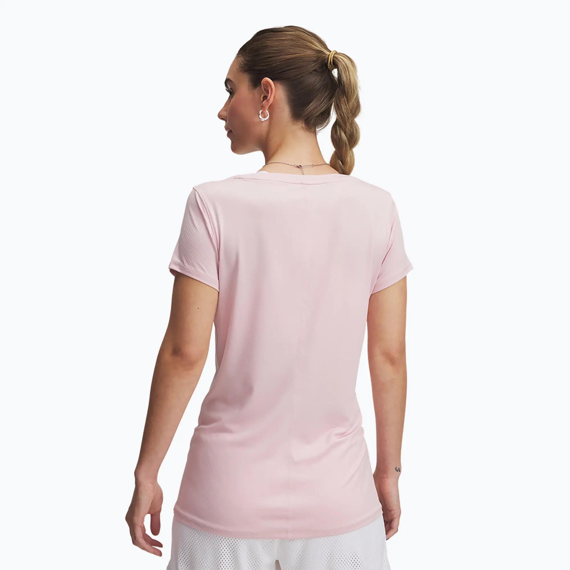 Camiseta de treino feminina Under Armour Heat Gear Armour prime rosa/branco 2/2