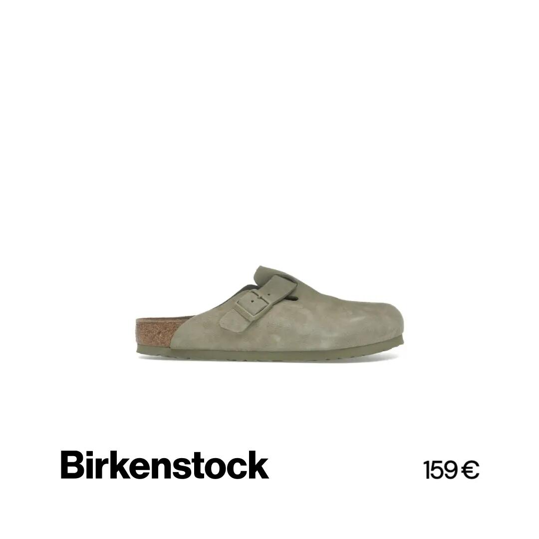 Birkenstock Boston Suede Faded Khaki 5/7