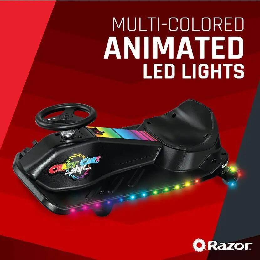 Razor Crazy Cart Shift Lightshow Lithium Kids Electric Ride-On 5/10