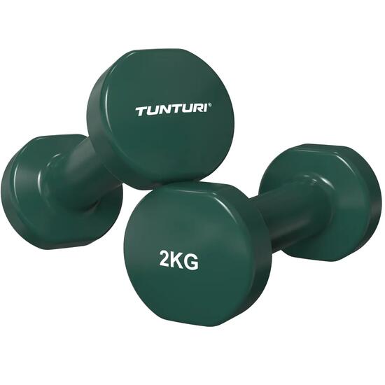 Haltères vinyle 2kg vert, la paire